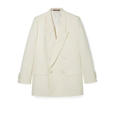 Double-breast technical panama jacket
