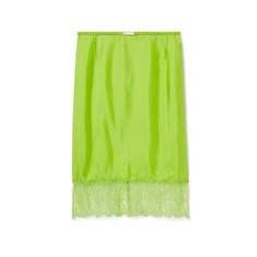 Jupe en twill de viscose avec dentelle fleurie