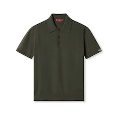 Silk cotton knit polo shirt