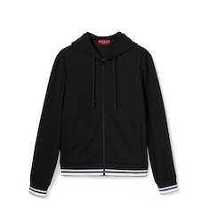 Chaqueta capucha y media cremallera de punto