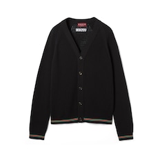 Cardigan in maglia di cotone con nastro Web