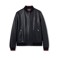 Nappa leather zip jacket