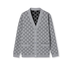 Cardigan réversible en jacquard de laine GG