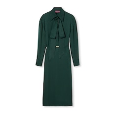 Vestido jacquard de seda con GG entrelazada