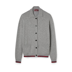Wool and cashmere cardigan with Web