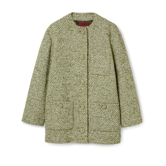 Manteau en laine et coton bouclés