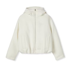 Wool bouclé jacket with logo