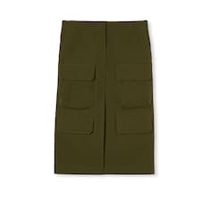Cotton canvas skirt with embroidery