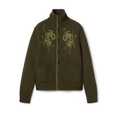 Wool knit cardigan with embroidery