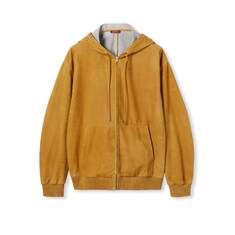 Sweat-shirt zippé en daim avec logo en relief