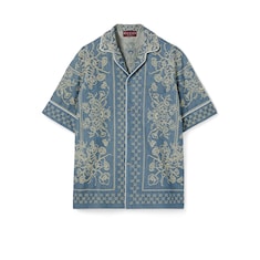 Chemise en jacquard GG en denim délavé