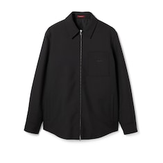 Wool twill zip overshirt