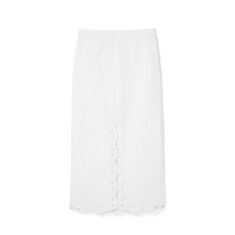Cotton poplin skirt with embroidery