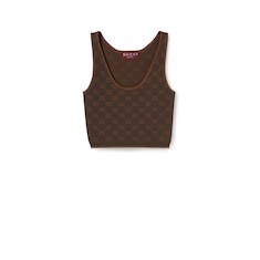 Stretch GG viscose jacquard tank top