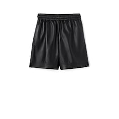 Bonded leather shorts with jersey shorts