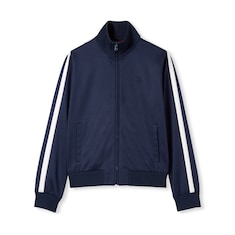 Giacca in jersey tecnico con cerniera e ricamo