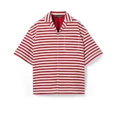 Camicia in cotone GG jacquard con stampa