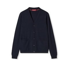 Fine cashmere cardigan with intarsia