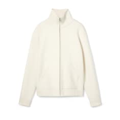 Veste zippée en maille en piqué de laine et cachemire