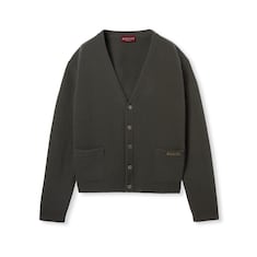 Wool cashmere rib knit cardigan 