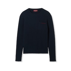 Rib wool cashmere knit sweater