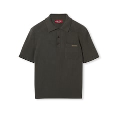 Poloshirt aus Woll- und Kaschmir-Rippstrick