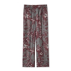 Printed silk twill pant
