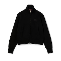 Brushed cotton jersey zip sweatshirt 