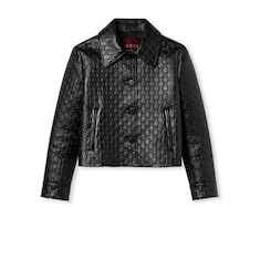 Embossed GG leather jacket