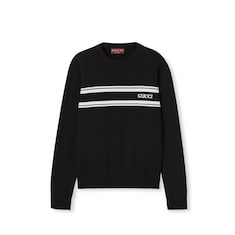 Pull en coton et soie avec intarsia