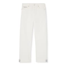 Pantalon en denim à lisière en coton