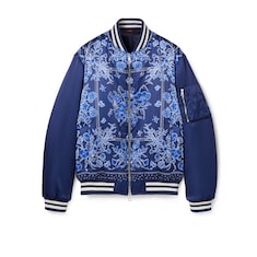 Giacca in raso stampato con zip