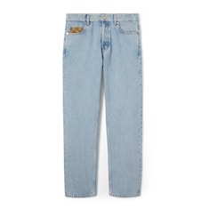 Washed denim pant with GG insert