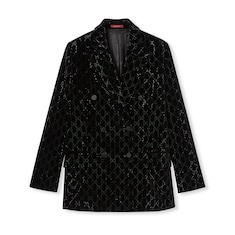 Blazer aus Baumwollsamt mit Stickerei