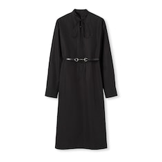 Kleid aus Baumwollpopeline mit Horsebit-Gürtel