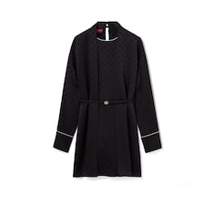 Kleid aus GG Satin mit Doppel G Gürtel
