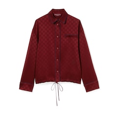 GG satin shirt with tie waist
