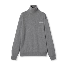 Maglione a collo alto in cashmere con intarsio