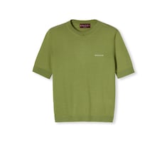 Cashmere and silk top with intarsia