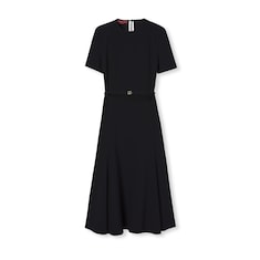 Kleid aus Satin mit Doppel G Gürtel