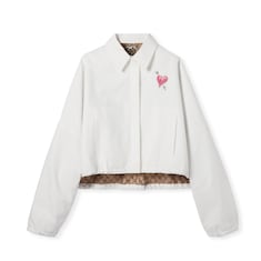 Cotton canvas jacket with patch
