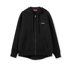 Cotton jersey hooded zip sweatshirt