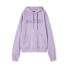 Felpa in cotone con cappuccio e logo