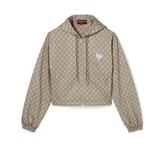 Printed technical jersey zip jacket