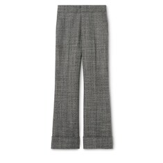 Wool grisaille pants with embroidery
