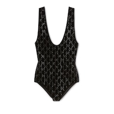 Chenille bodysuit with GG crystals