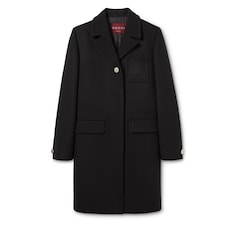 Cappotto in lana batavia con patch