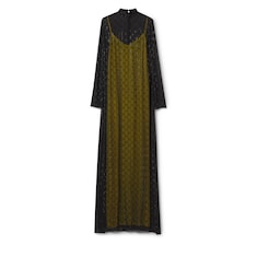 Abito ricamato in georgette di seta leggera