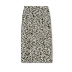 Laminated bouclé fabric skirt