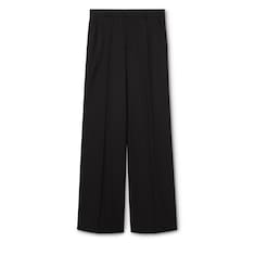 Light wool trousers with embroidery